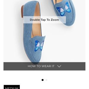 Talbots denim blue butterfly flat shoes